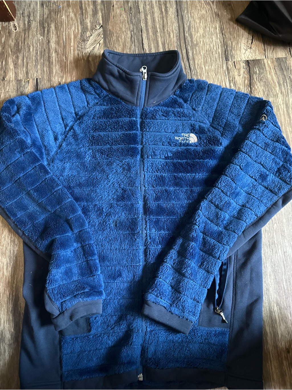 The North Face Navy Blue Sherpa Pullover With Logo